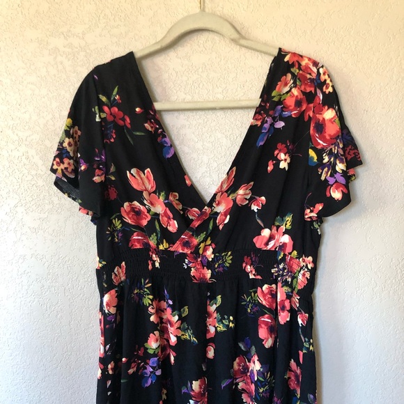 Xhilaration Black Floral Sundress - Picture 4 of 5